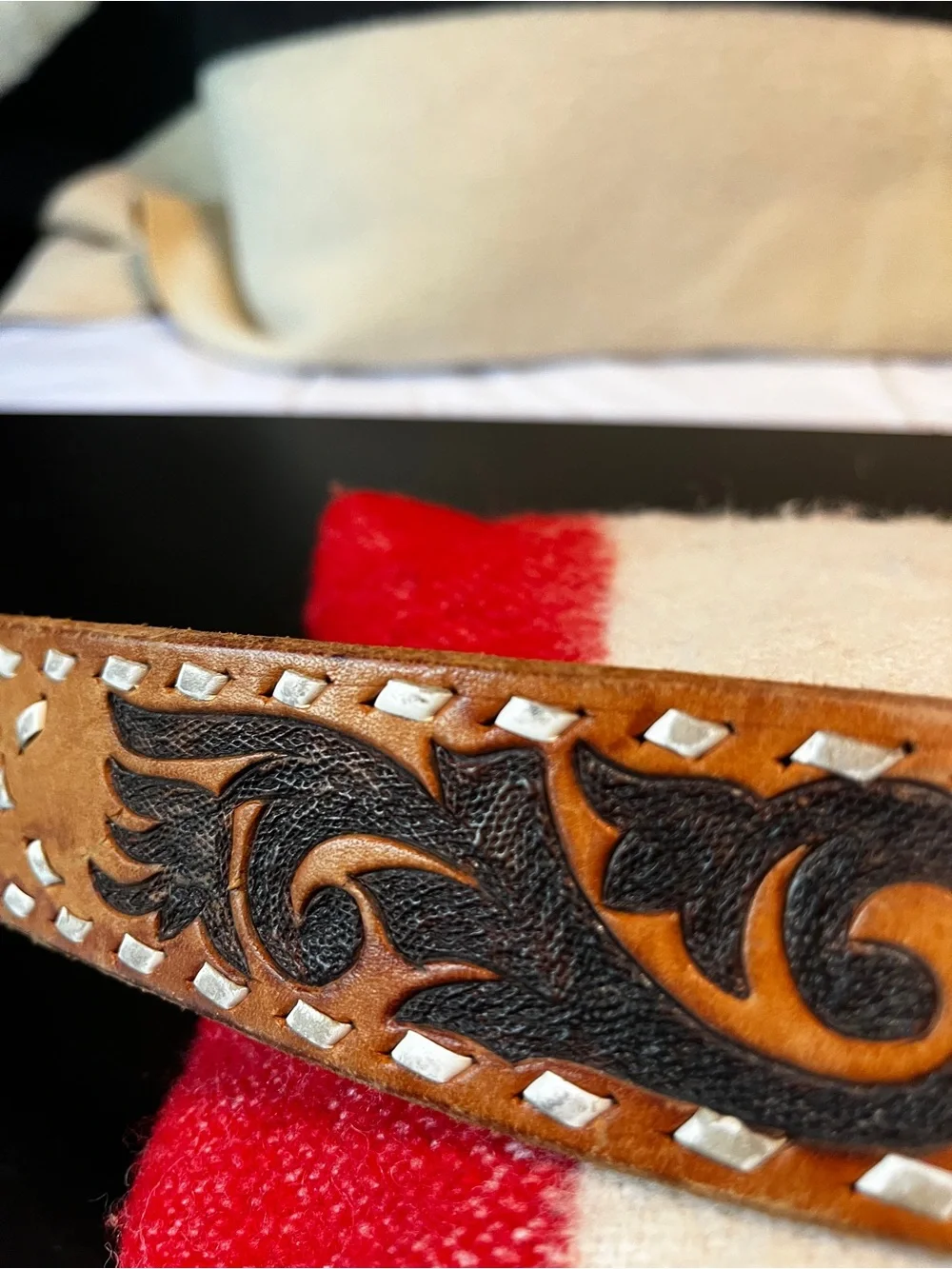 Handtool vintage western belt with a custom named Jack
